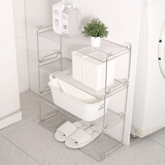 다용도 블록 철제선반L 3개+바닥판1개