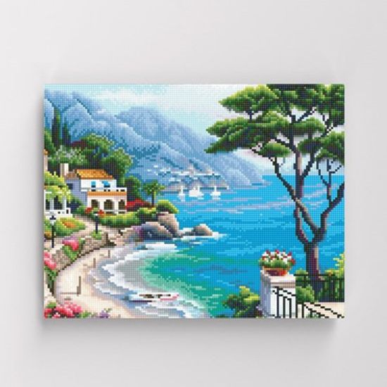 보석십자수 명화 풍경 해안가 풍경 40x50