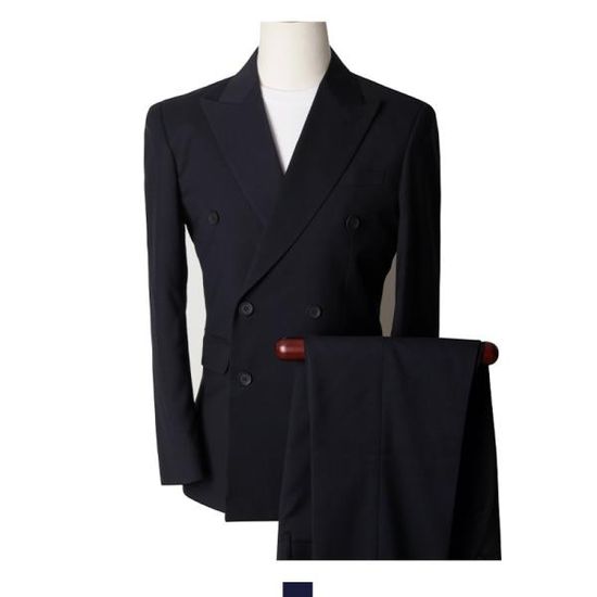 남성 클래식 세미 정장 세트 스판 네이비 슈트 면접