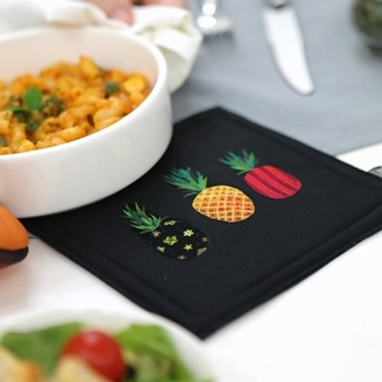 냄비받침 / 파인애플Black