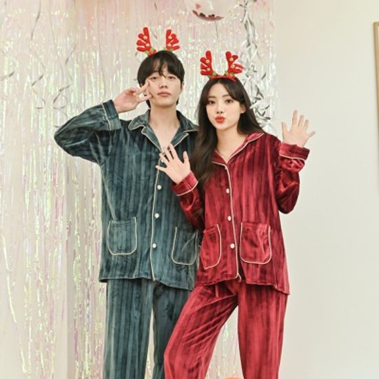 벨벳리 극세사 수면잠옷 커플 파자마 홈웨어