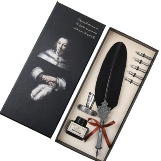 캘리그라피연습 깃털펜 만년필 딥펜 잉크 펜촉6개세트