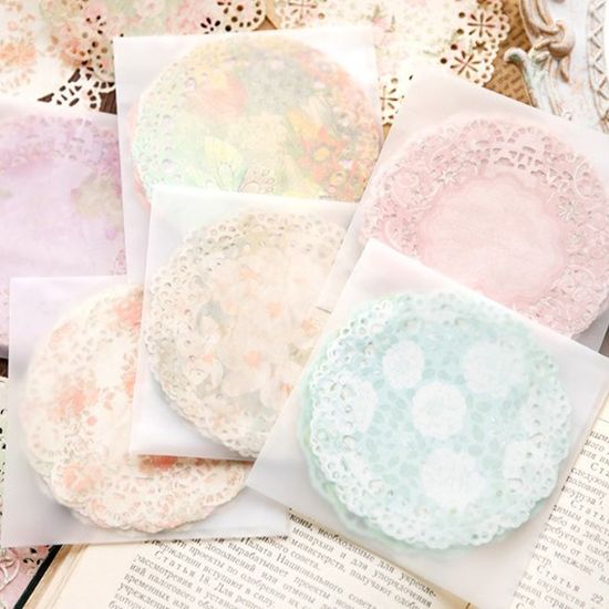 빈티지 도일리 레이스 플라워 메모지 종이 페이퍼 