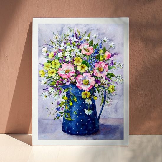 골피아 DIY 그림그리기 유화 40 x 50 cm 파랑 꽃병