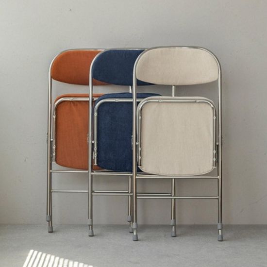 벨벳 스퀘어 접이식 골덴패브릭 코듀로이 의자 7color