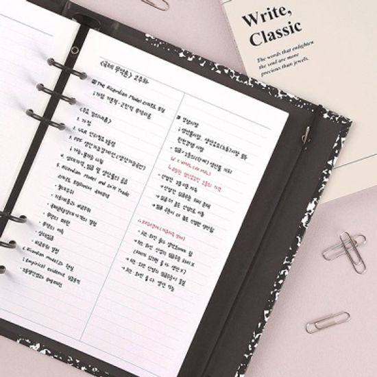 워너디스 A5 6공 기본 리필 속지 내지_2분할 노트