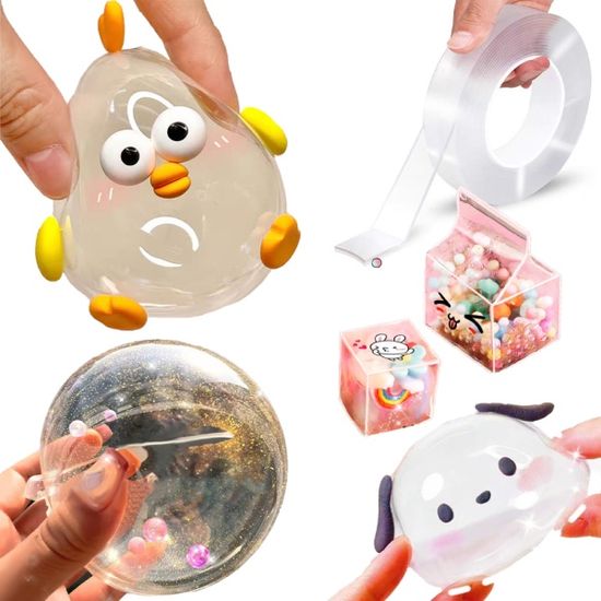 투명 실리콘 양면 테이프 펄 풍선 만들기 말랑이공 볼