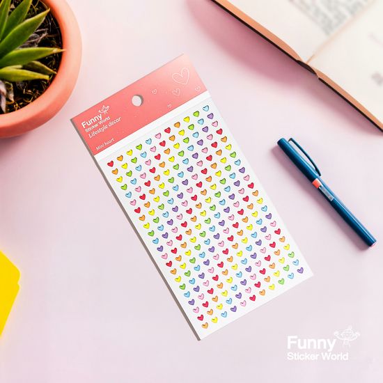 퍼니스티커 63-50E 두근 미니하트 에폭시 스티커