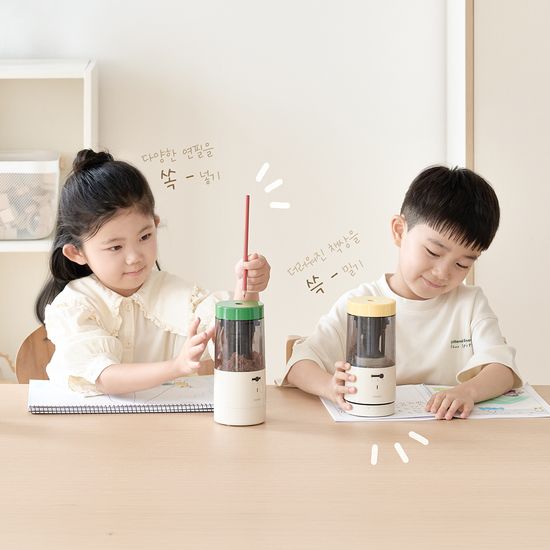 무아스 2 in 1 책상 청소 자동 연필깎이 심조절