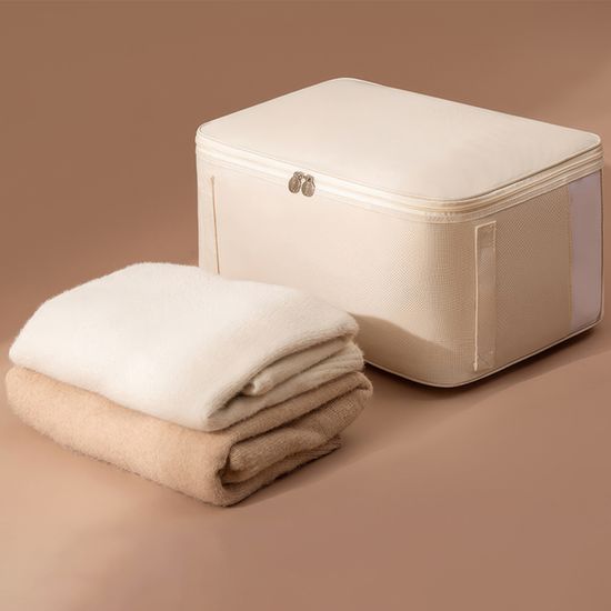 옥스포드 이불 옷 정리함 베이지 방수 패브릭 E645-O