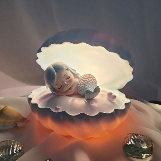 조개 속 잠자는 인어공주 무드등 아이방 캠핑 조명 