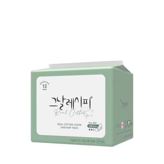 [디레시피] 그날레시피 순면커버 생리대 중형 12개입