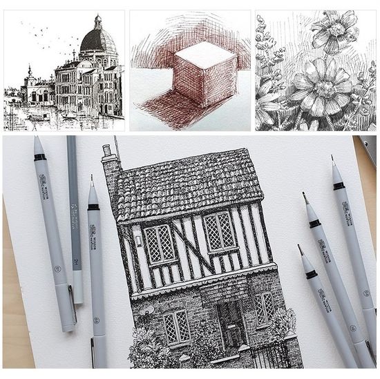 [윈저앤뉴튼] 번지지 않는 파인라이너 블랙 5종 세트