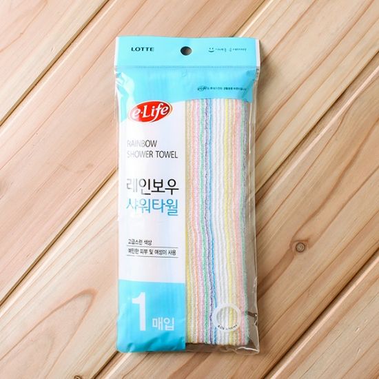 롯데 레인보우 때타월 샤워타월 목욕타올 샤워