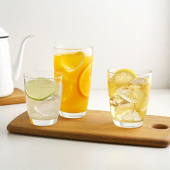 럭키글라스 커브텀블러 유리컵 362ml