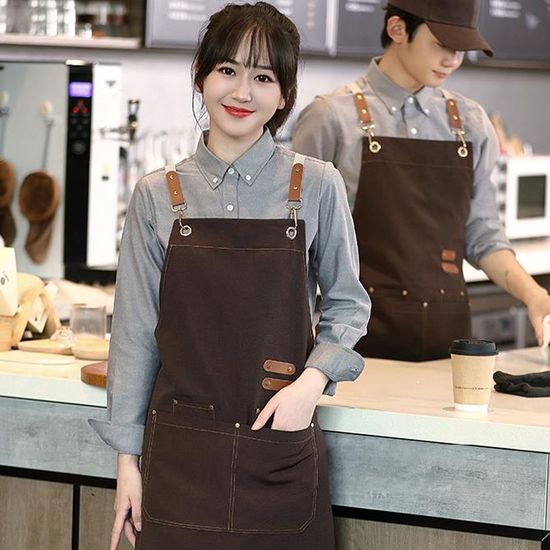 카페 바리스타 앞치마 캔버스 방수 작업복(WE16260)