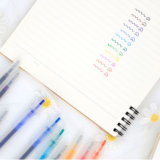 델리 델라이트 중성 컬러 젤펜 잉크펜 12색 0.5mm