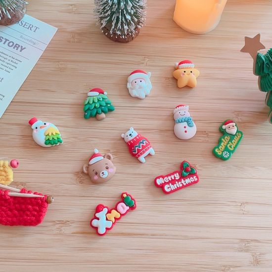 슬리퍼 신발끈 장식 크리스마스 캐릭터(8개 1세트)