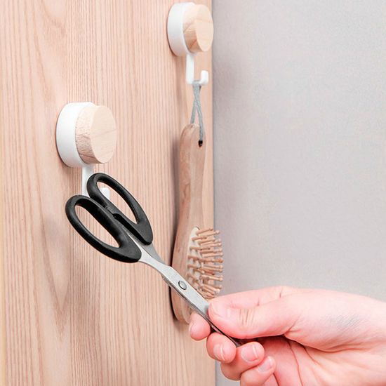 디아망 화이트 우드 다용도 수납 후크 걸이