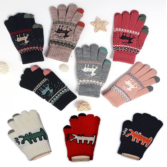 랜덤2개 루돌프강아지 터치 남여아동성인 장갑 205533