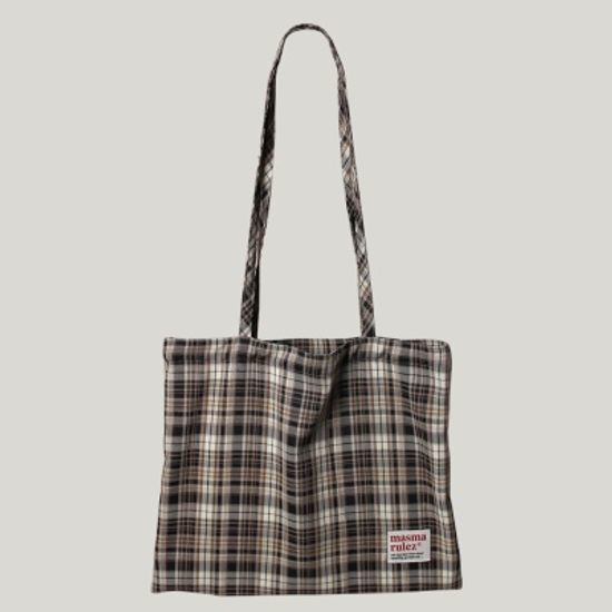 [마스마룰즈] Check pattern eco bag _ Brown