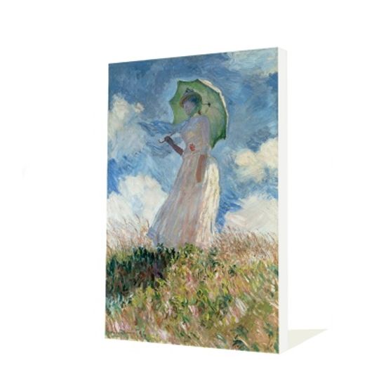모네 - 왼쪽을 바라보는 양산을 든 여인, 캔버스 액자