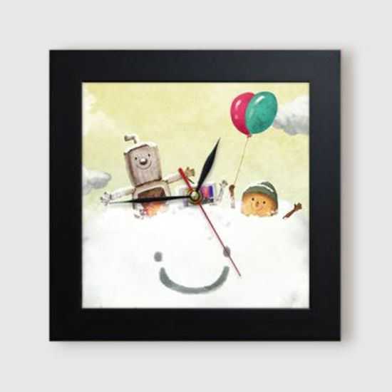 it447-깡통로봇과나무인형의우정_미니액자벽시계