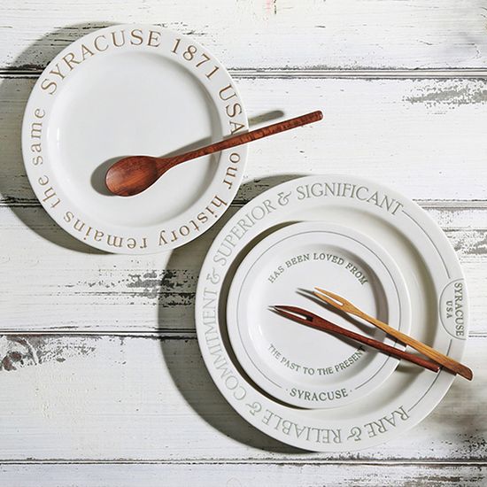 시라쿠스 레터링 접시 3size 2color 택1