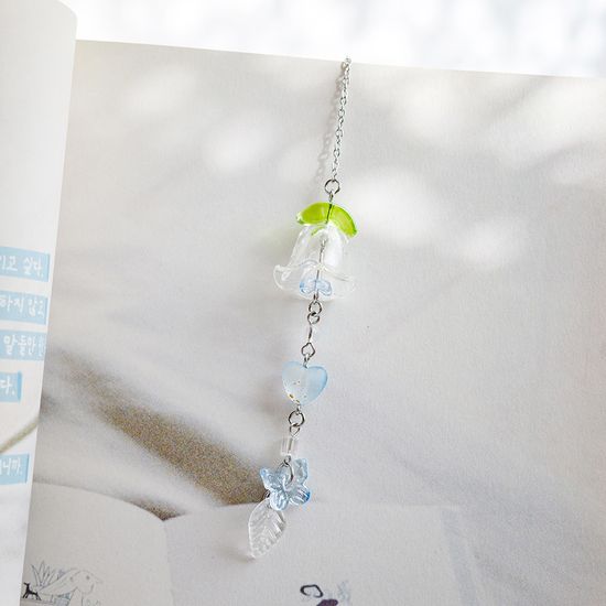 은방울꽃 후우링 써지컬스틸 체인 책갈피 금속 북마크