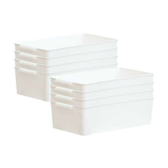 리빙 그립 바스켓 M 8P 손잡이 정리함