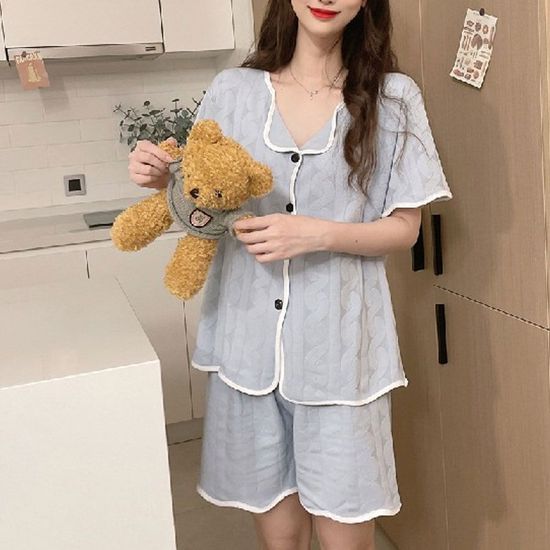 카렌블루세트 여성 여름잠옷 홈웨어 파자마(WE6E3DC)