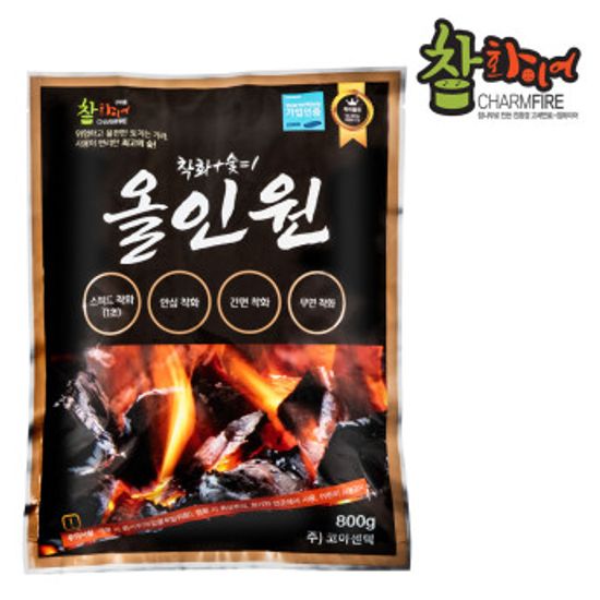 1초 쾌속 착화+프리미엄 숯  참화이어 올인원(800g)