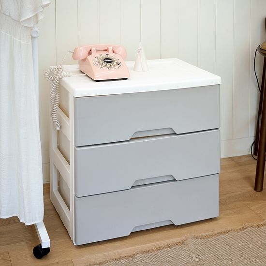 헤이즈 플라스틱 서랍장 3단 모노톤 인테리어 수납장