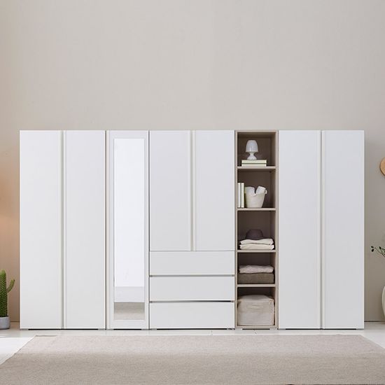 보루네오 시그니아 키큰장_3200 거울 오픈옷장 세트