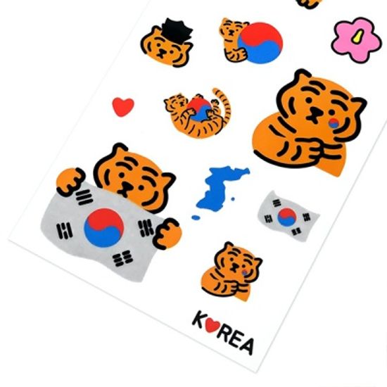 [무직타이거] 아이러브코리아 믹스 스티커