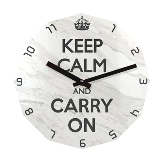 리플렉스 KEEP CALM AND CARRY ON 12각 무소음벽시계 KP12MBW