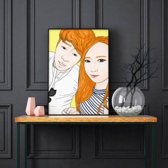 주문 제작▶ 1000조각 팝아트 2인 포토 퍼즐 [캐리커쳐]