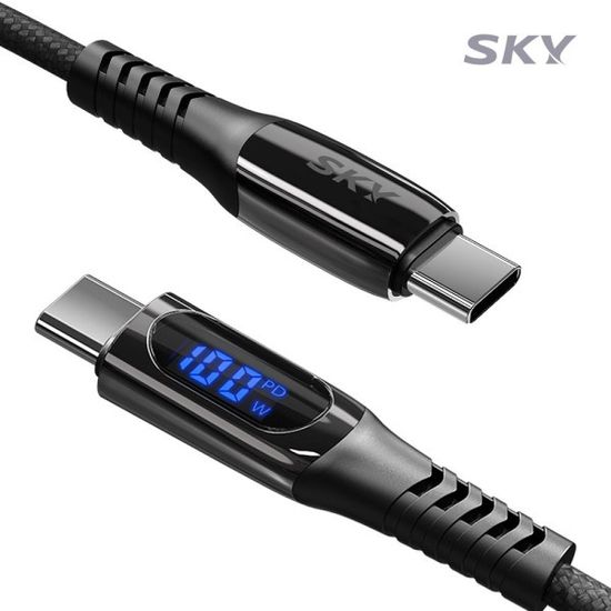 스카이 100W PD C to C타입 LED 고속충전 케이블