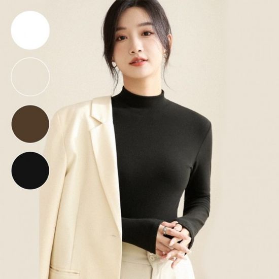 겨울 이너 목폴라 여성 기모 레이어드 폴라티 터틀넥