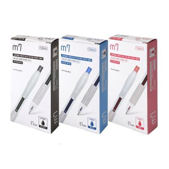 모닝글로리 M7 초저점도펜 0.7mm(흑.청.적) x12개
