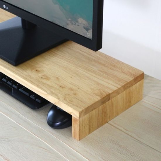 에코상사 고무나무 원목 모니터 받침대