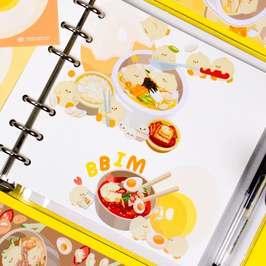 계란탁 모조지 스티커 - 삶은 계란