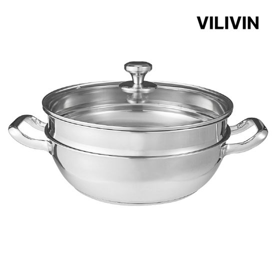 [빌리빈] 3중 스테인리스 2단 찜기, 28cm