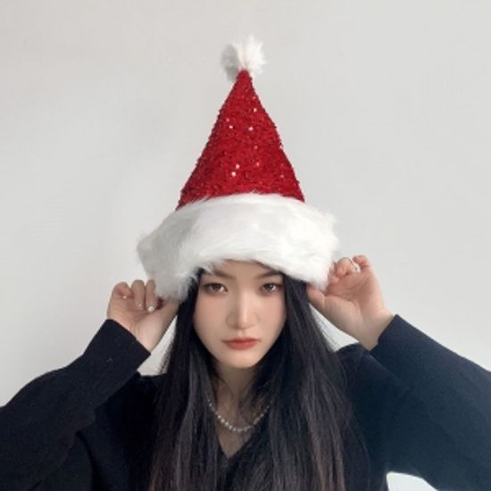 스팽글 벨벳 산타모자 크리스마스 산타복장(WD20651)
