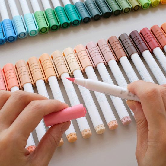 플리코 아크릴 브러쉬펜 패브릭 마카 60색 세트