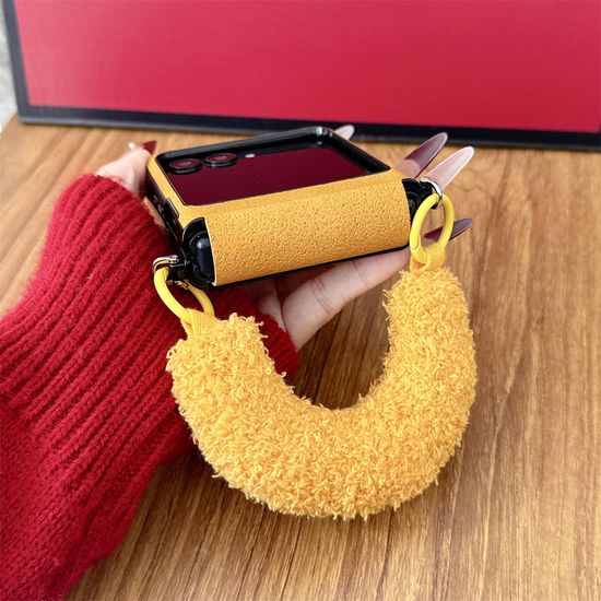 갤럭시z플립 7 6 5 4 3 말 털 스트랩 힌지 가죽케이스