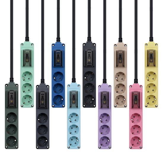 국산 오브제 누전차단 3구 멀티탭 3m 전기코드 5m