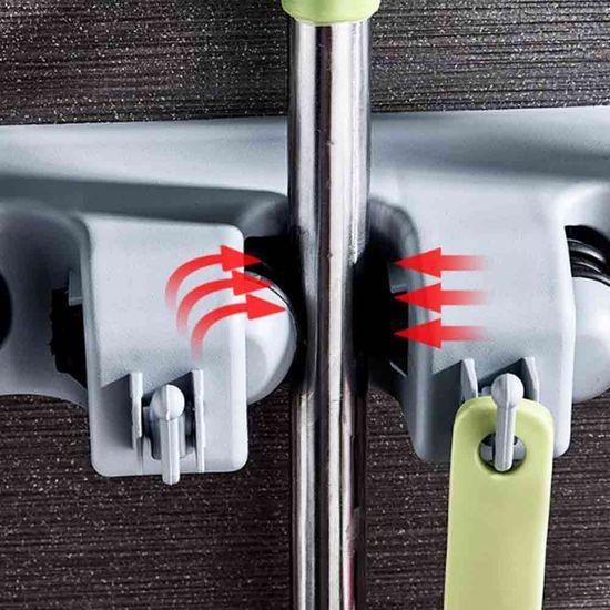 대걸레걸이 거치대 빗자루 정리 도구걸이 3공 