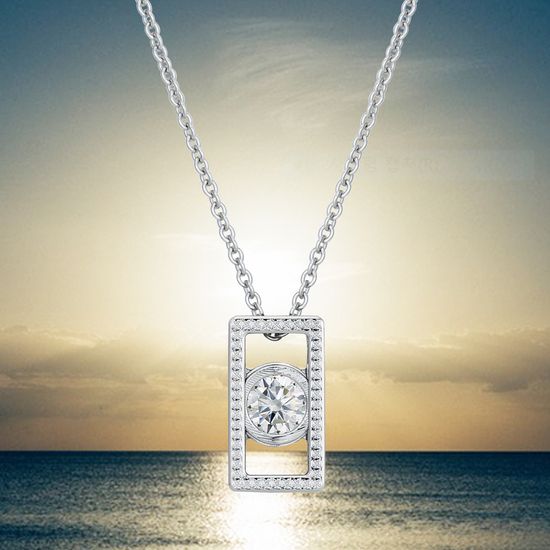 모이사나이트목걸이 다이야1캐럿 925 DS2501(긴사각)