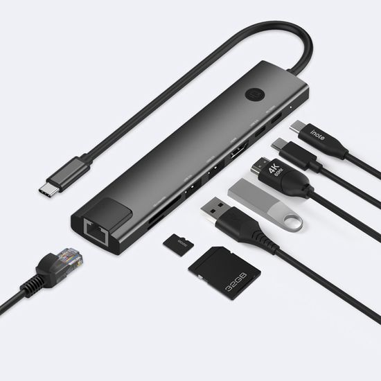 아이노트 8IN1 C타입 멀티 허브 화면잠금 CH63P